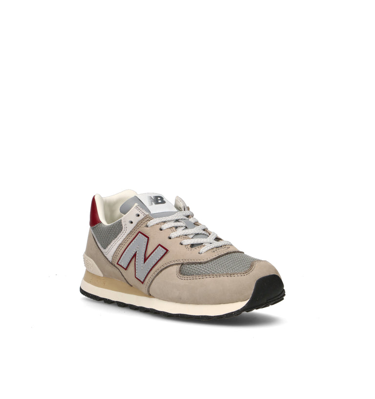 NEW BALANCE 574 Sneaker uomo pietra/burgundy