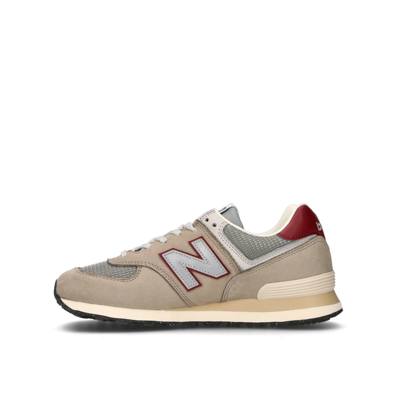 NEW BALANCE 574 Sneaker uomo pietra/burgundy