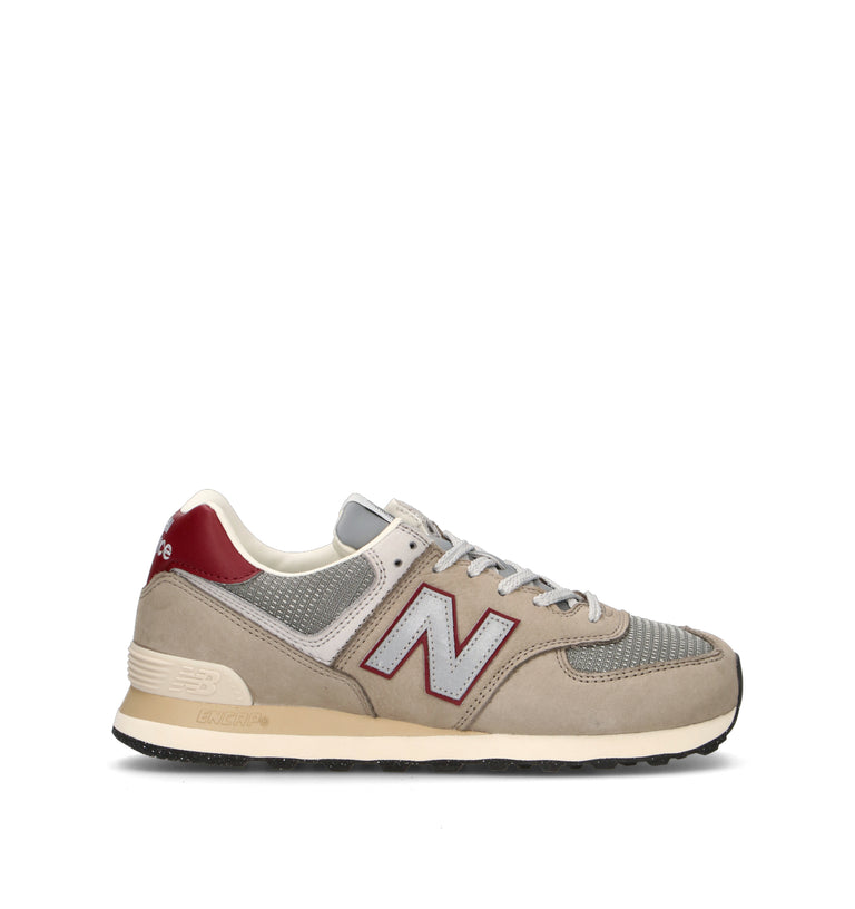 NEW BALANCE 574 Sneaker uomo pietra/burgundy