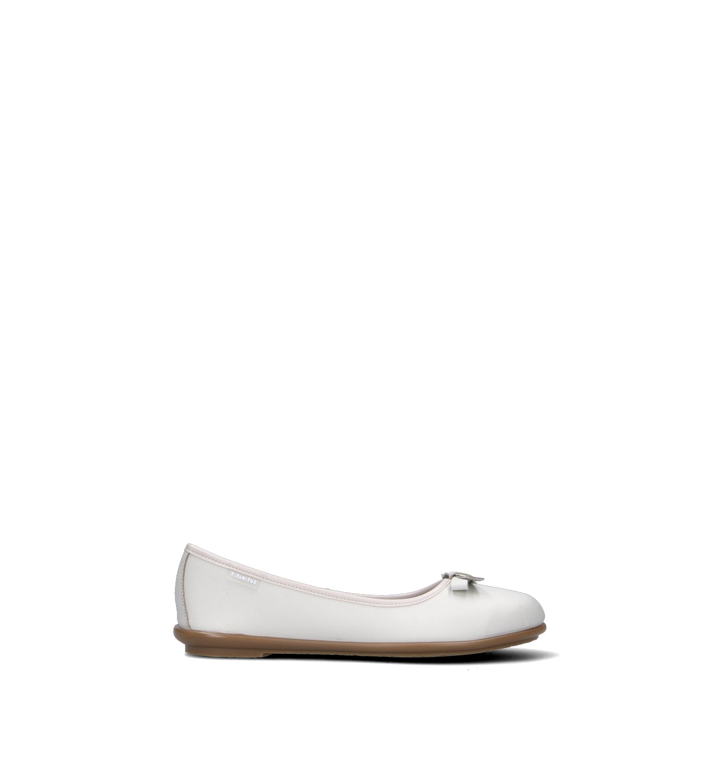 TITANITOS Ballerina bimba bianca in pelle