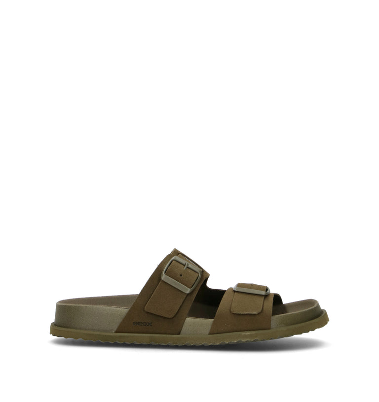 GEOX Ciabatta uomo militare in pelle