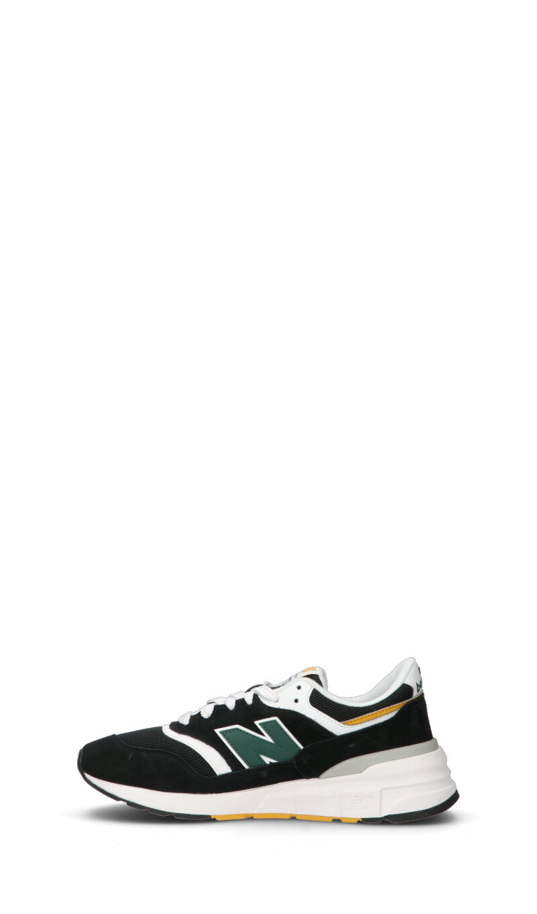 NEW BALANCE Sneaker uomo nera/bianca/gialla/verde in suede