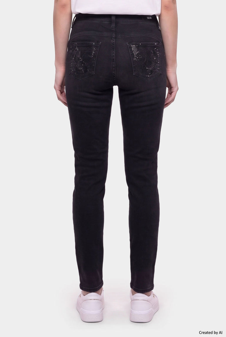 LIU JO Pantalone donna denim nero