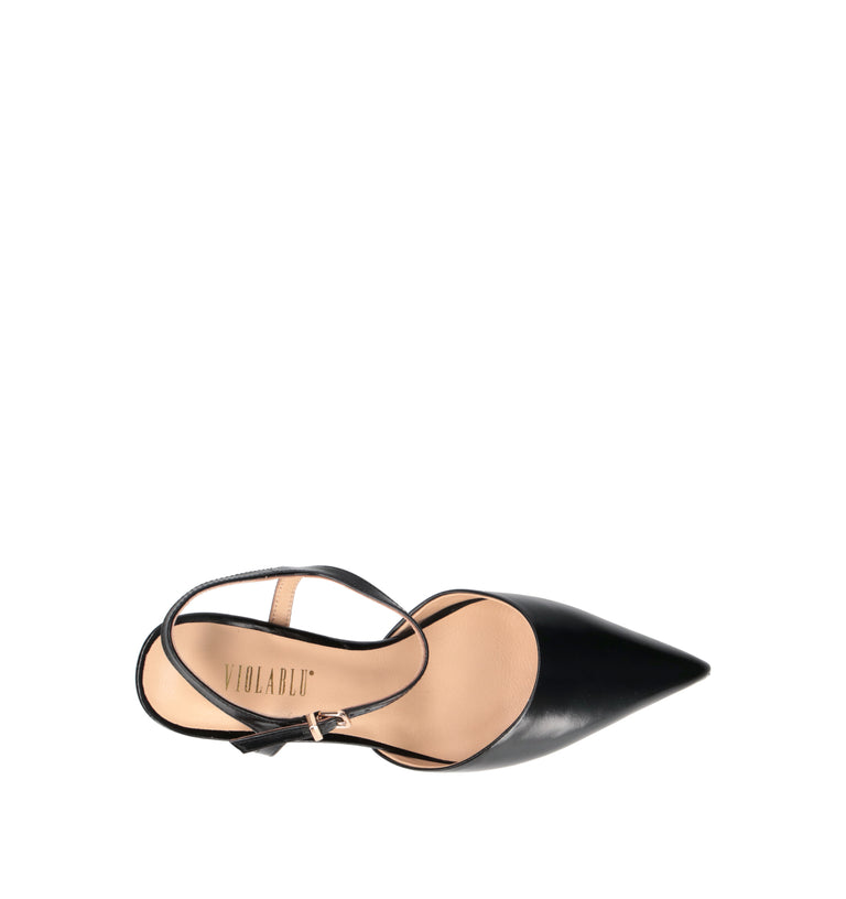 VIOLABLU' Slingback donna nera in pelle