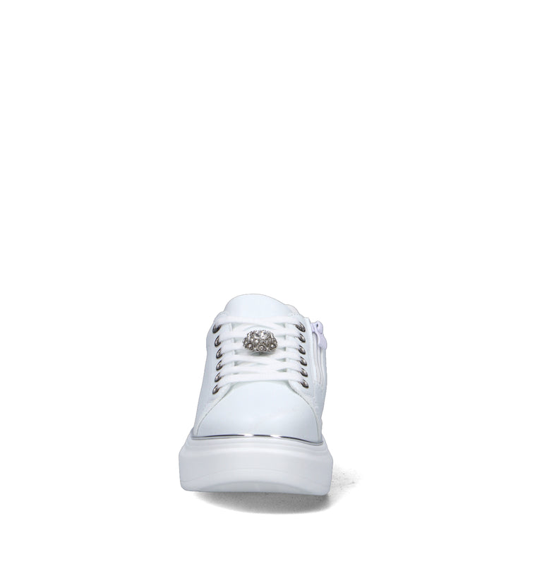 VIOLABLU' Sneaker donna bianca/argento in pelle