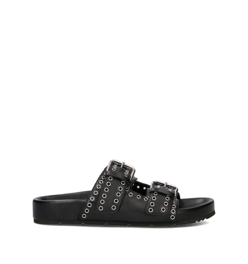 VIOLABLU' Ciabatta donna nera in pelle