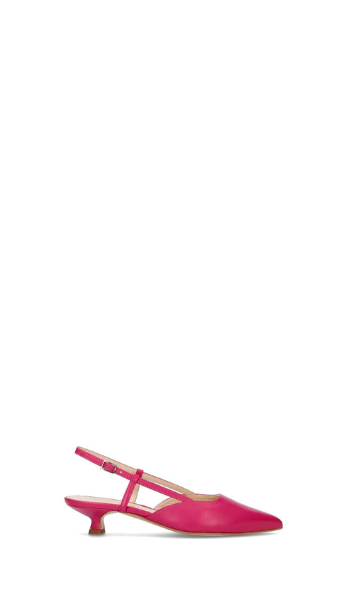 REBECCA VAN DIK Slingback donna fucsia in pelle