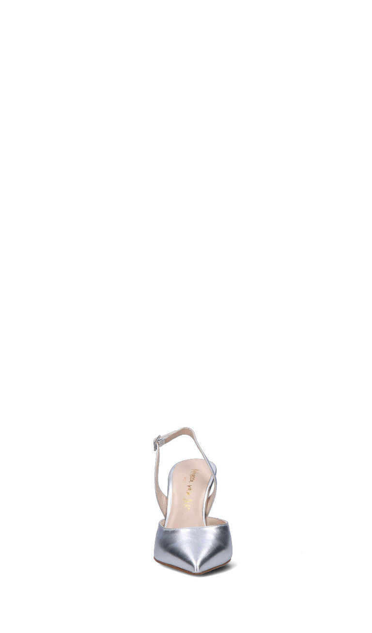 REBECCA VAN DICK Slingback donna argento in pelle