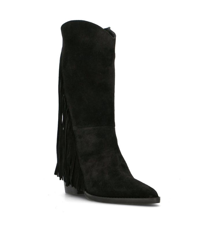 EXE Stivale donna nero in suede