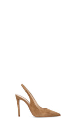 REBECCA VAN DIK Slingback donna marrone in suede