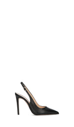 REBECCA VAN DIK Slingback donna nera in pelle