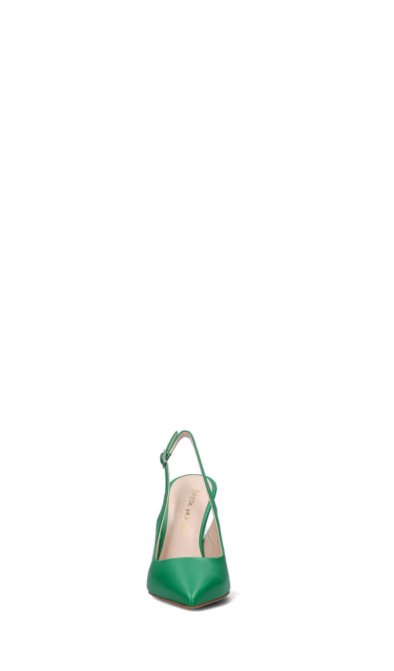 REBECCA VAN DICK Slingback donna verde in pelle
