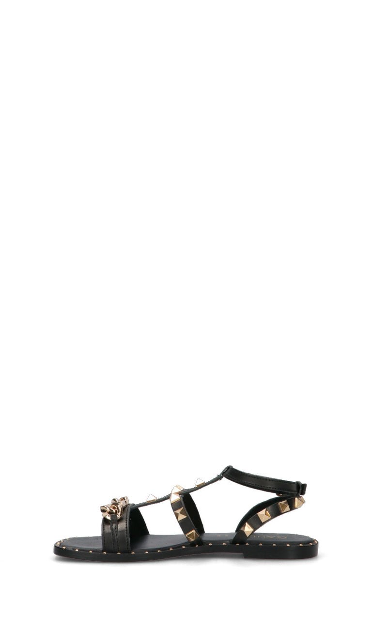 GAUDI' Sandalo donna nero/oro in pelle