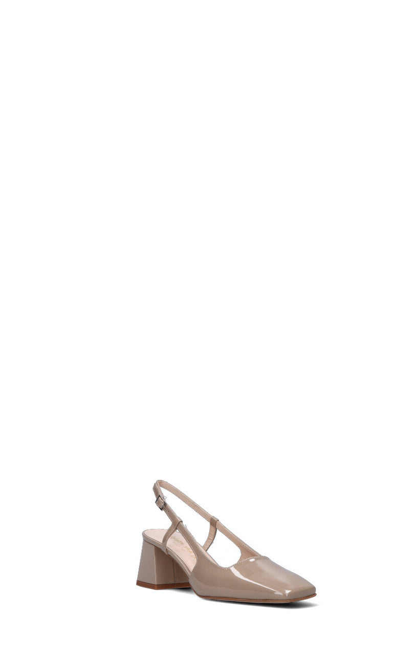 REBECCA VAN DICK Slingback donna beige in pelle