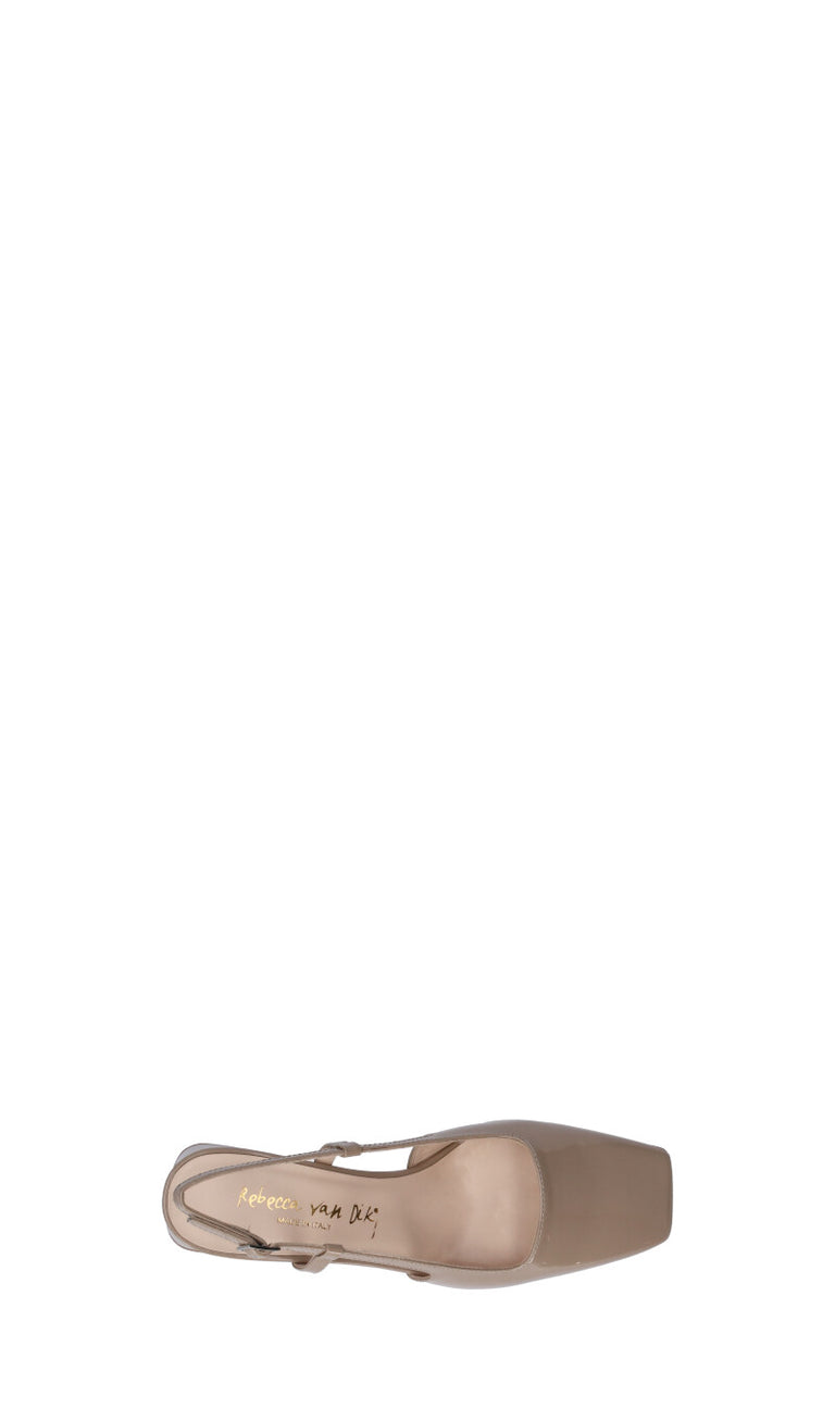 REBECCA VAN DICK Slingback donna beige in pelle
