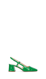 REBECCA VAN DIK Slingback donna verde in pelle