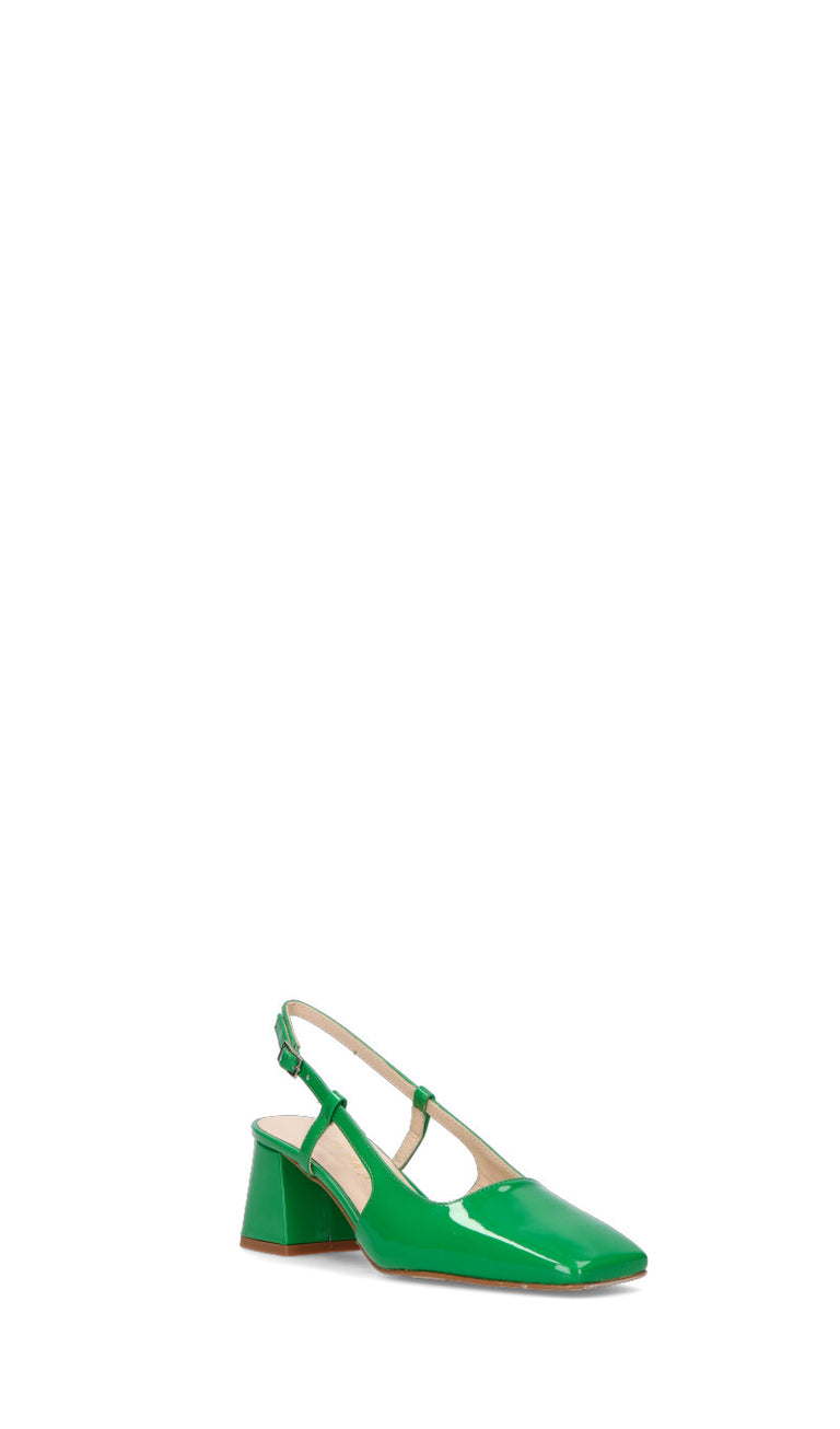 REBECCA VAN DIK Slingback donna verde in pelle