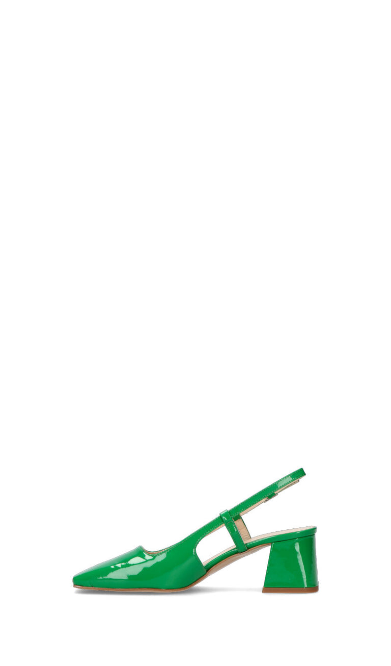 REBECCA VAN DIK Slingback donna verde in pelle