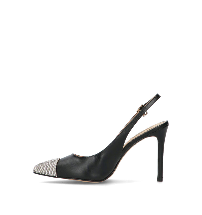 GAUDI' Slingback donna nera/grigia in pelle