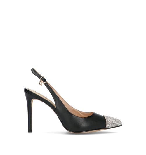 GAUDI' Slingback donna nera/grigia in pelle