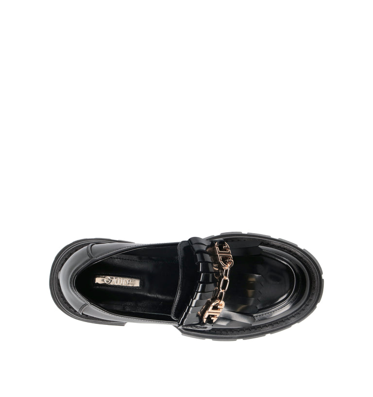 GAUDI' Mocassino donna nero in pelle