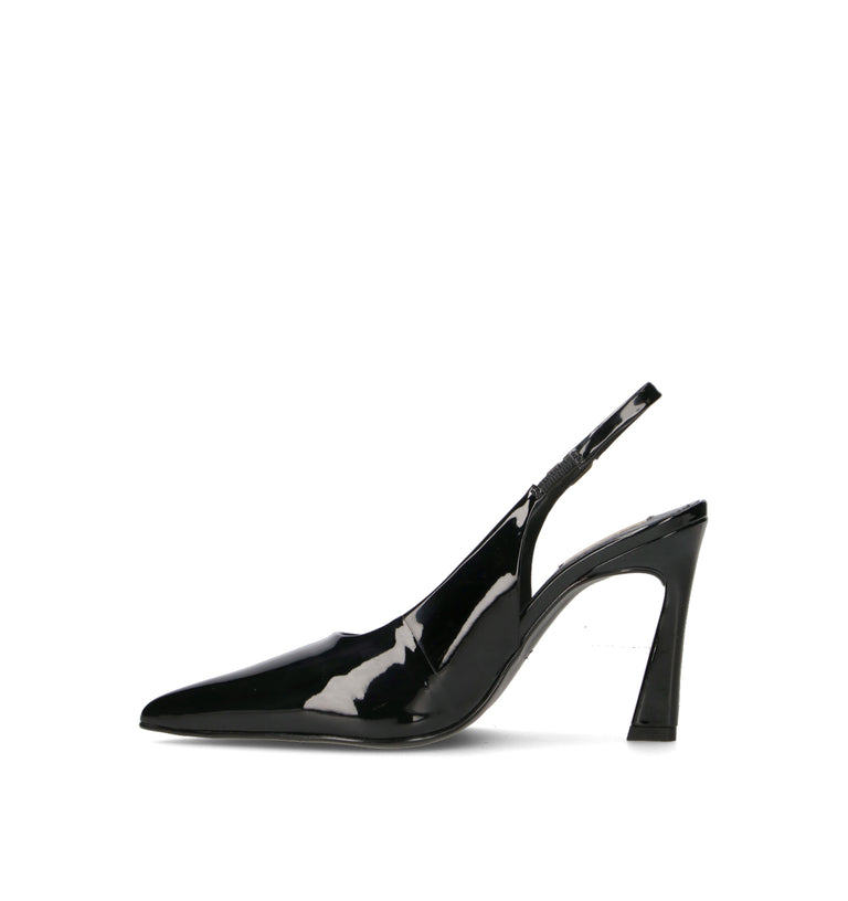GAUDI' Slingback donna nera in vernice