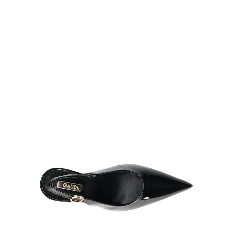 GAUDI' Slingback donna nera in vernice