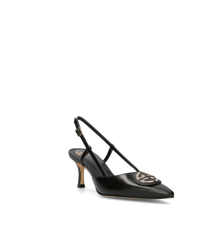 GAUDI' Slingback donna nera in pelle