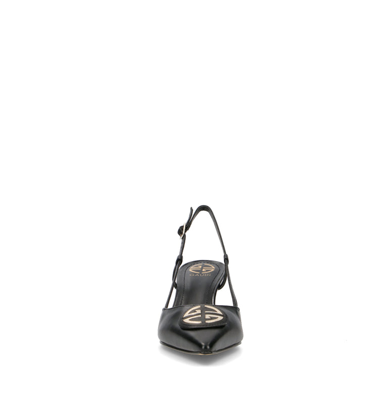 GAUDI' Slingback donna nera in pelle