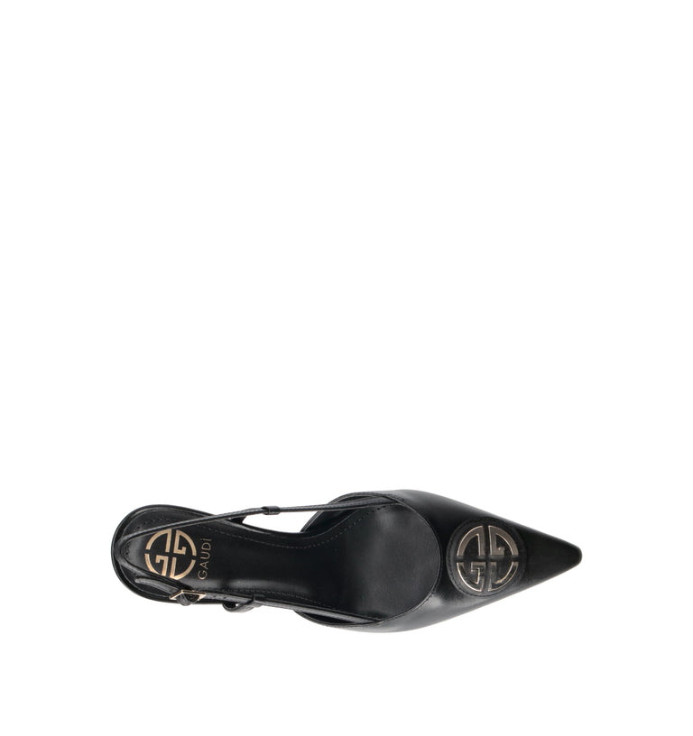 GAUDI' Slingback donna nera in pelle