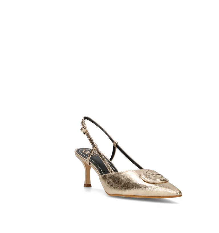 GAUDI' Slingback donna platino in pelle