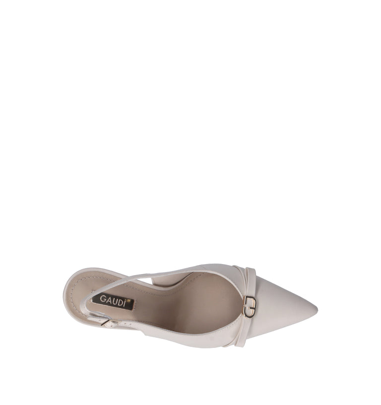 GAUDI' Slingback donna bianca in pelle