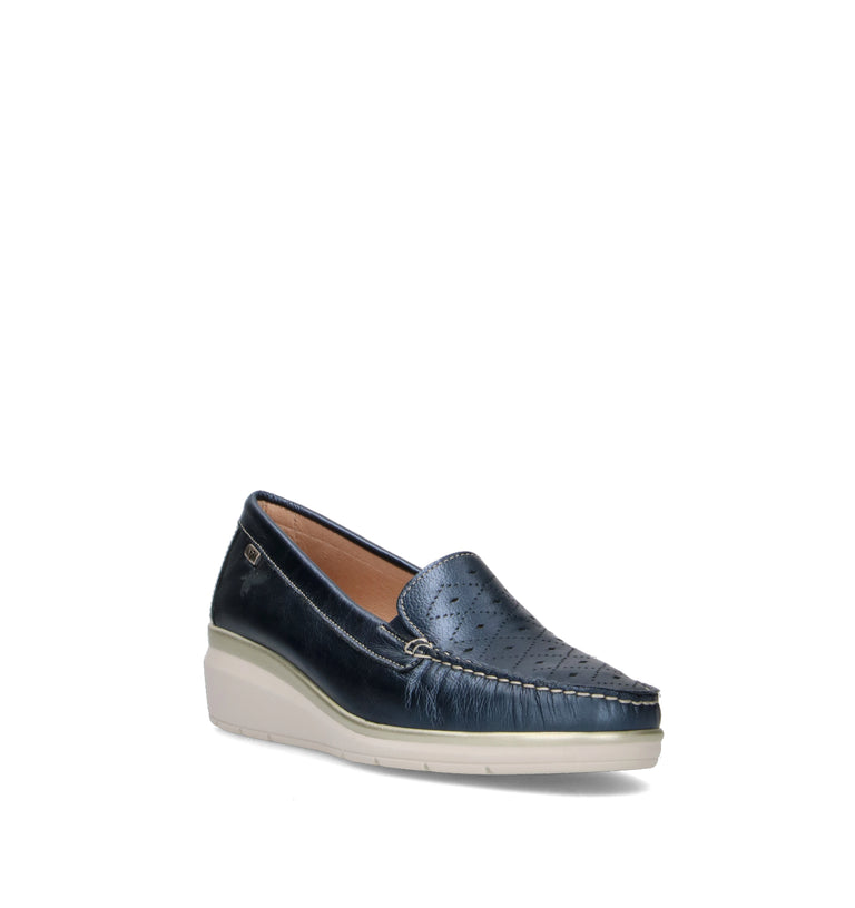VALLEVERDE Mocassino donna navy in pelle