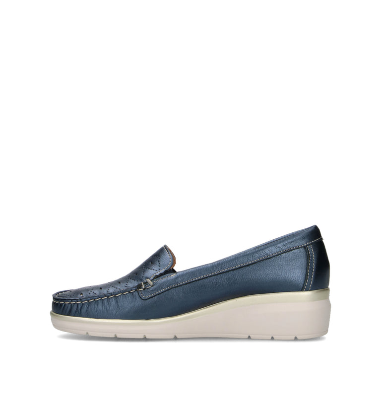 VALLEVERDE Mocassino donna navy in pelle