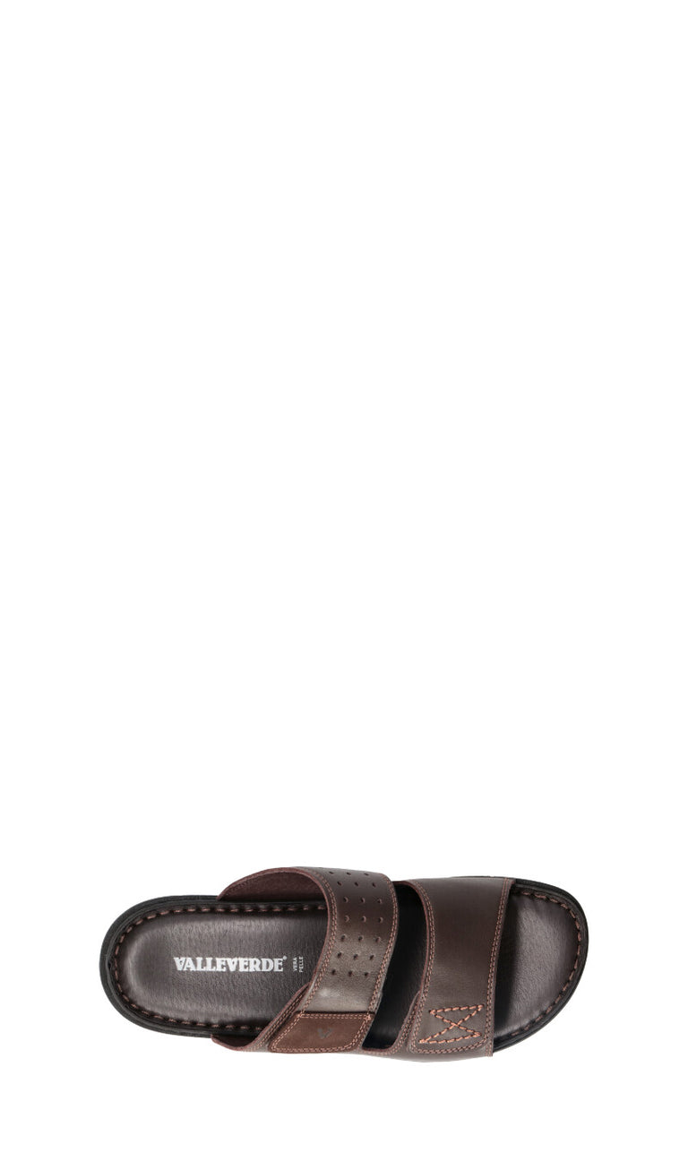 VALLEVERDE Ciabatta uomo marrone in pelle