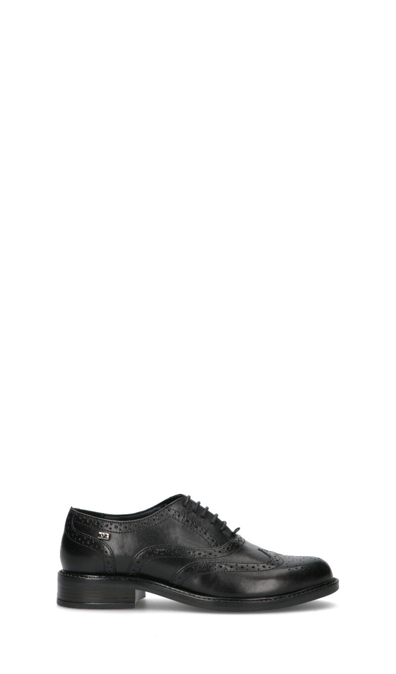 VALLEVERDE Stringata donna nera in pelle
