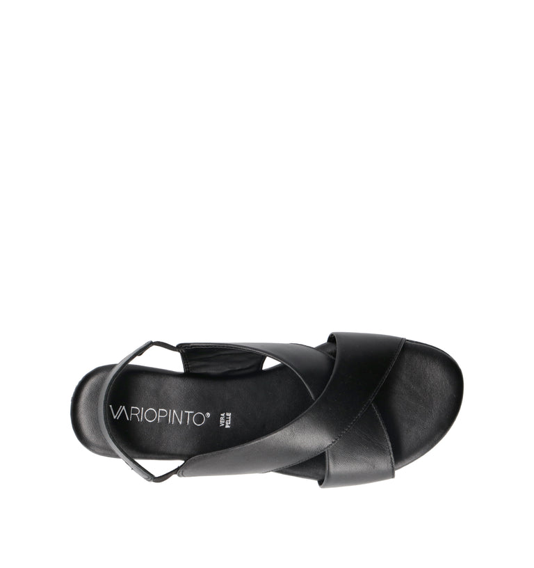 VARIOPINTO Sandalo donna nero in pelle