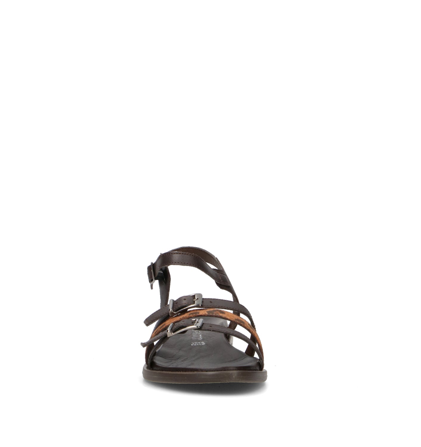 VARIOPINTO Sandalo donna marrone in pelle