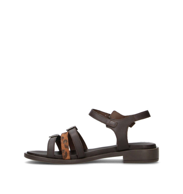 VARIOPINTO Sandalo donna marrone in pelle