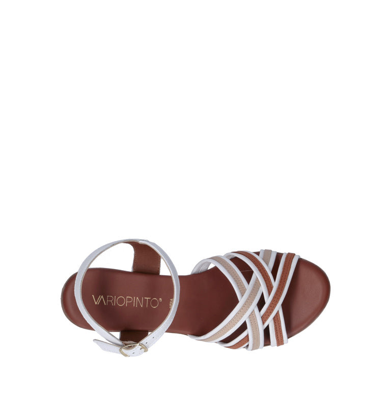 VARIOPINTO Sandalo donna bianco in pelle
