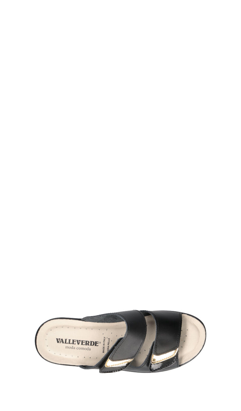VALLEVERDE Ciabatta donna nera in pelle