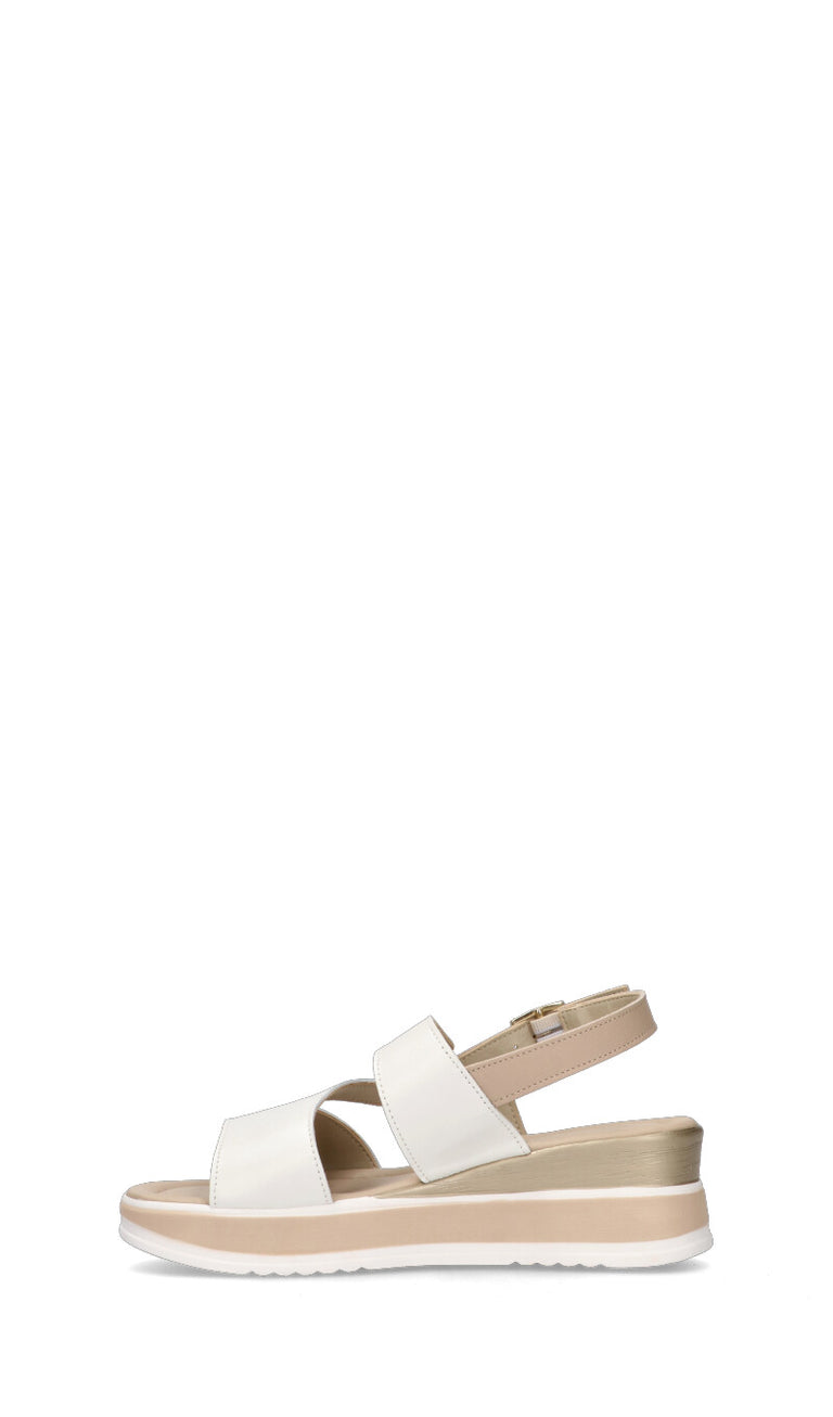 VALLEVERDE Sandalo donna bianca/beige in pelle
