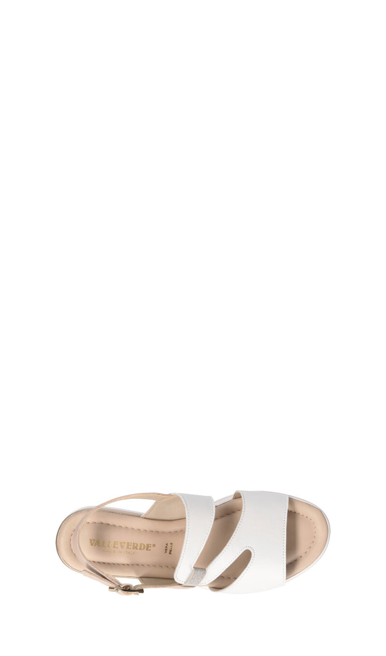 VALLEVERDE Sandalo donna bianca/beige in pelle