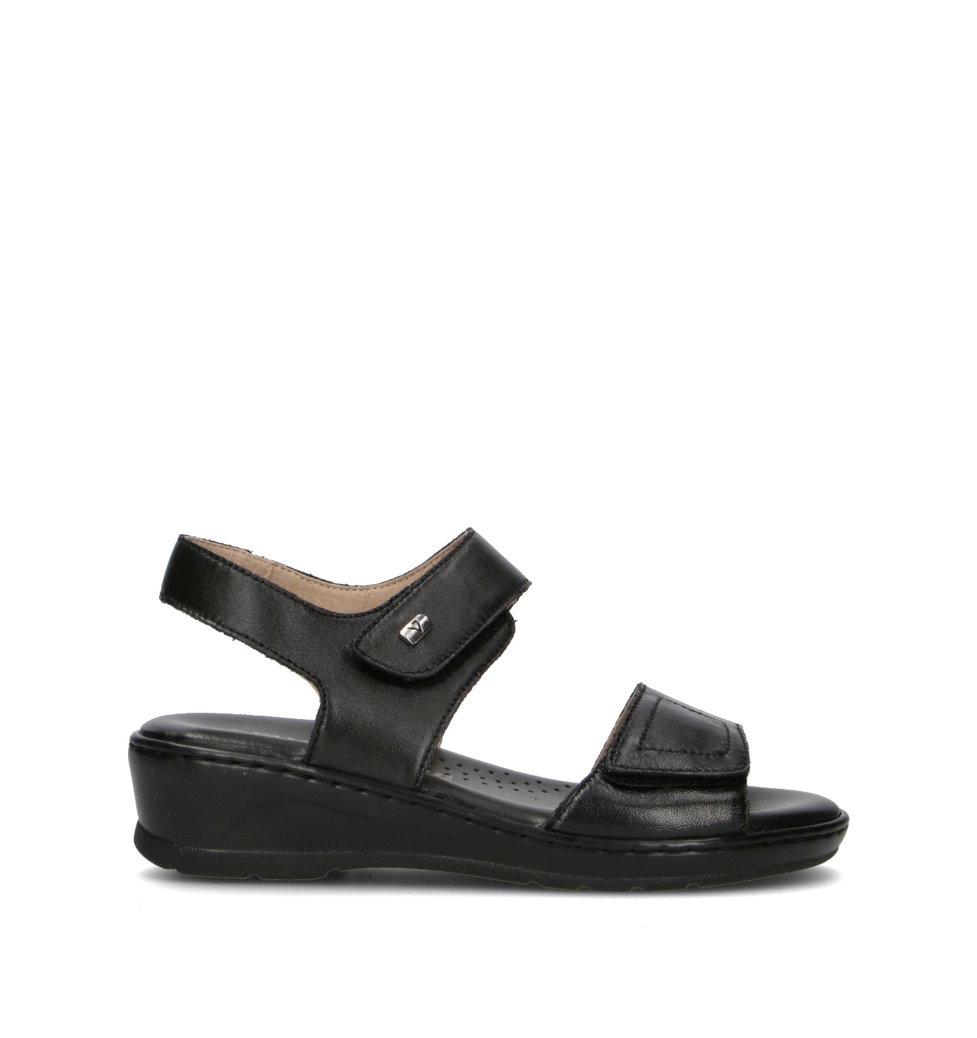 VALLEVERDE Sandalo donna nero in pelle