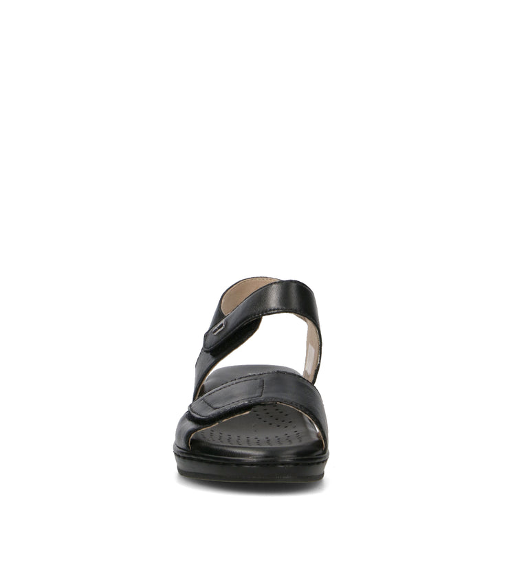VALLEVERDE Sandalo donna nero in pelle