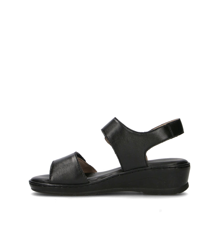 VALLEVERDE Sandalo donna nero in pelle