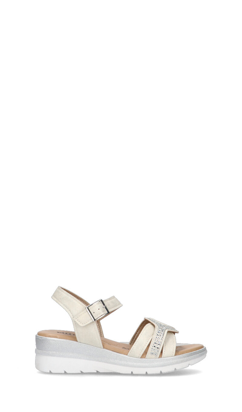 VALLEVERDE Sandalo donna panna/argento
