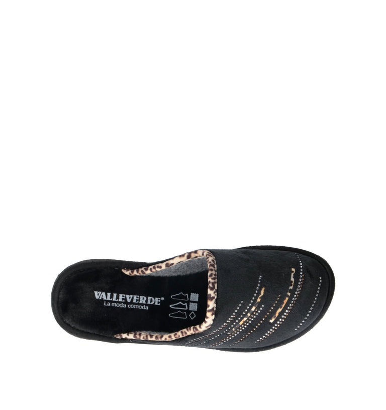 VALLEVERDE Pantofola donna nera
