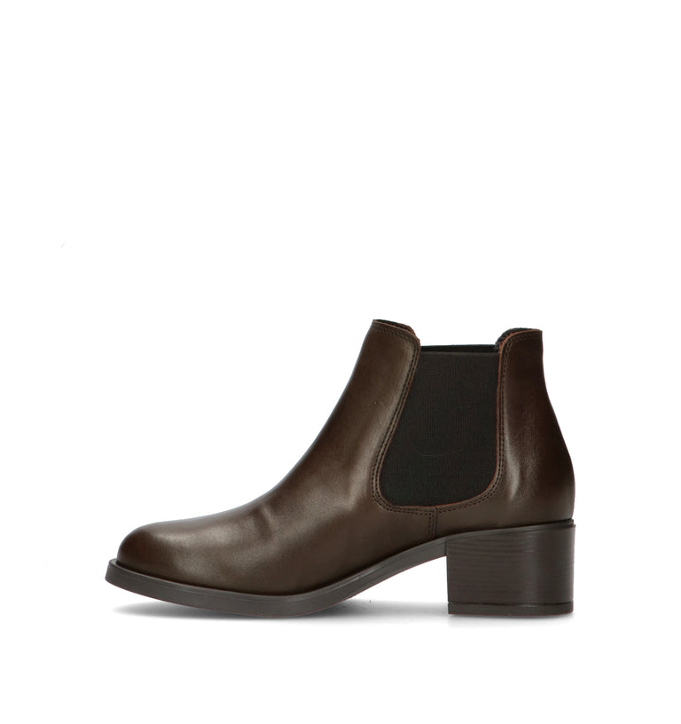 VARIOPINTO Tronchetto donna moca in pelle