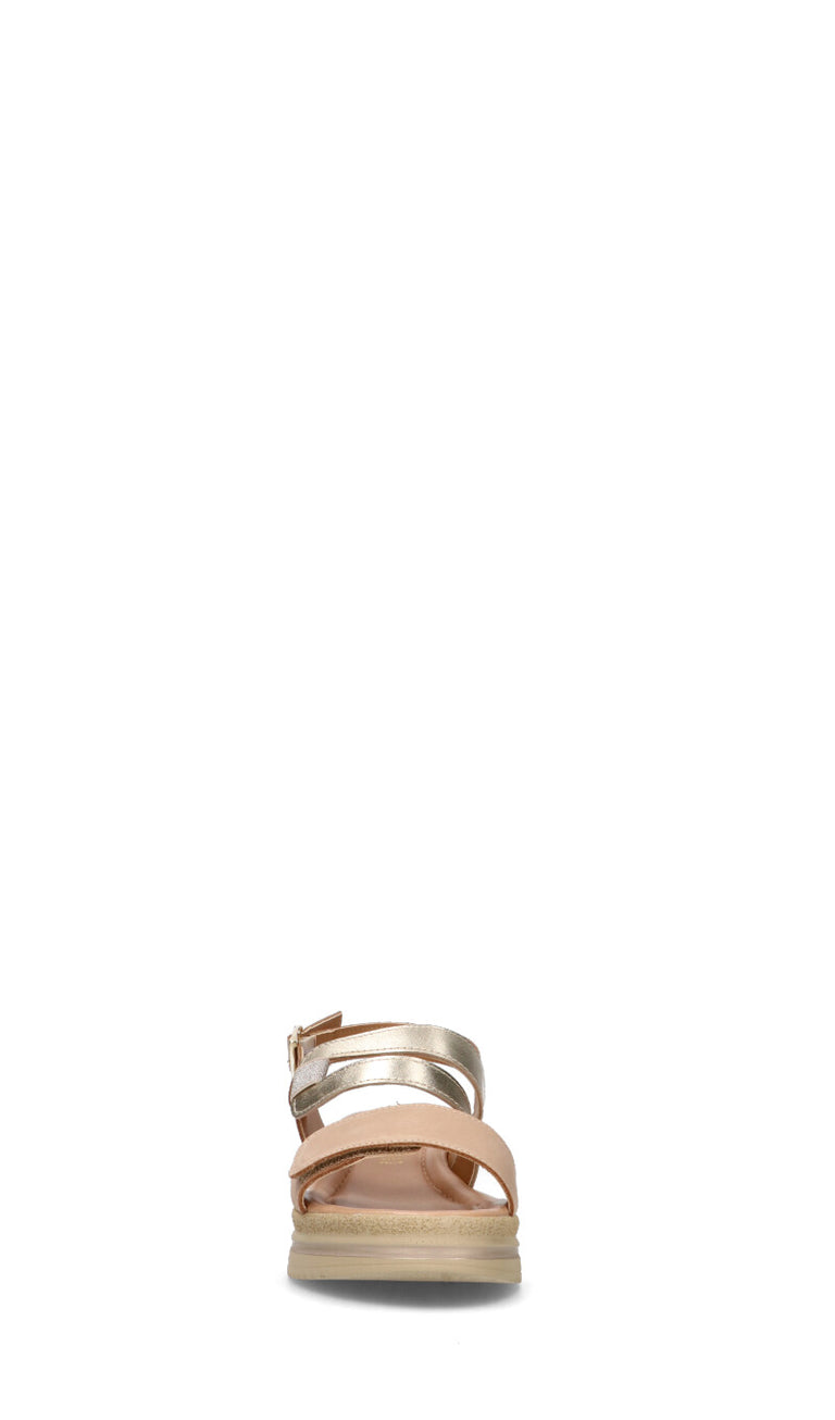 VALLEVERDE Sandalo donna beige/platino in pelle